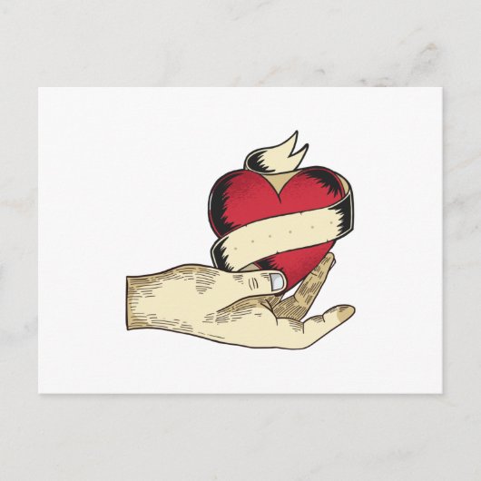 Hand Holding Heart Briefkaart (Voorkant)