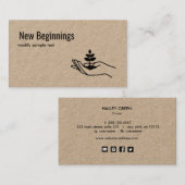 Hand Holding Leaf Plant Natuur Logo Visitekaartje (Voorkant / Achterkant)