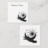 Hand holding moon and sun square visitekaartje (Voorkant / Achterkant)