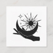 Hand holding moon and sun square visitekaartje (Achterkant)