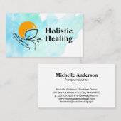 Hand Holding Rising Sun Visitekaartje (Voorkant / Achterkant)