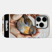 Hand houden artistieke vogel ontwerp Case-Mate iPhone case (Achterkant (horizontaal))