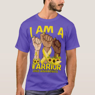 Hand ik ben een Warrior ADHD Awareness Sunflower T-shirt