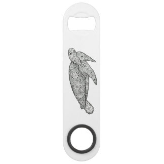 Hand Illustrated Artsy Floral Zee Turtle Speed Flessenopener