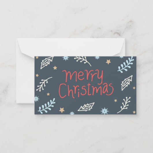 hand-illustratie kerstkaart notitiekaartje (Voorkant)