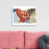 Hand in hand, een helpende hand leenden_ canvas afdruk (Insitu (Woonkamer))