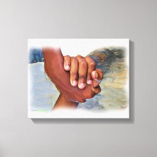 Hand in hand, een helpende hand leenden_ canvas afdruk (Voorkant)