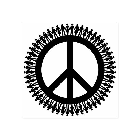 Hand in hand met wereldvrede rubberstempel (Afrduk)