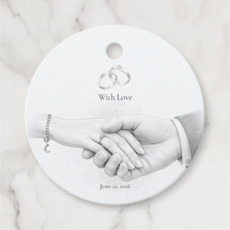 Hand in Hand Romantisch Minimalistisch Bedankjes Labels