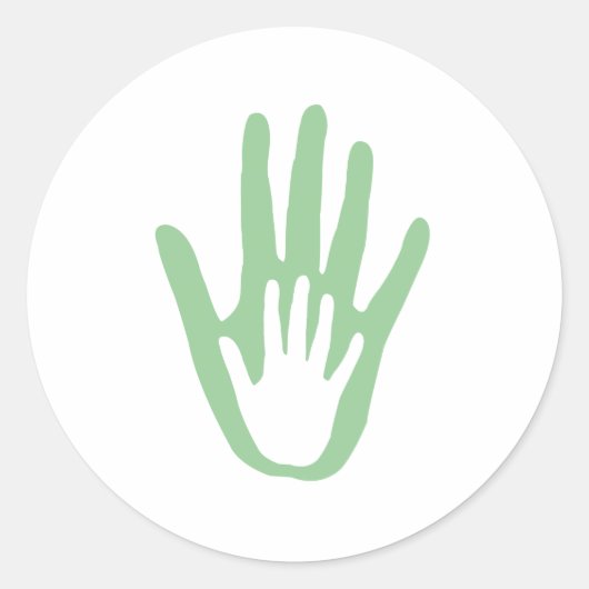 hand in hand ronde sticker (Voorkant)