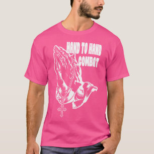 Hand in hand strijd biddende handen Jezus Christel T-shirt