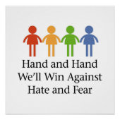 Hand in hand tegen haat en angst perfect poster (Voorkant)