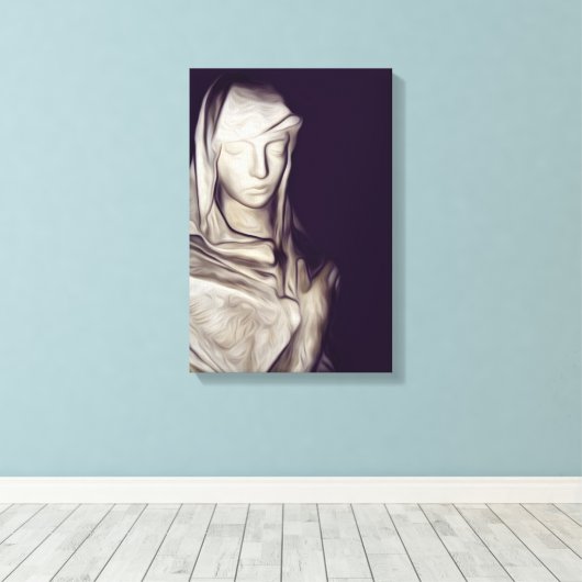 hand in hart canvas afdruk (Insitu (Houten vloer))