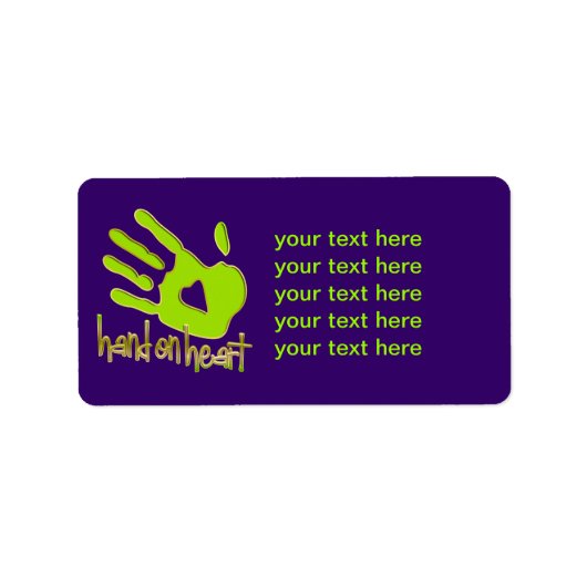 hand in hart etiket (Voorkant)