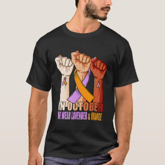 Hand in Lavendel Oranje Lint Psoriatische Artritis T-shirt