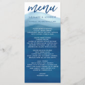 Hand-laten we doen Blue Ombre Waterverf Wave Menu (Voorkant)