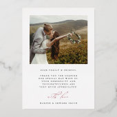 Hand Lettered 2 Foto Wedding Bedankt Folie kaart (Achterkant)