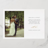 Hand Lettered 2 Foto Wedding Bedankt Folie kaart (Achterkant)