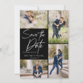 Hand Lettered Afbeelding Collage Black Save The Date (Voorkant)
