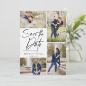 Hand Lettered Afbeelding Collage Save The Date (Staand voorkant)