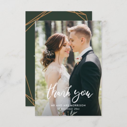 Hand lettered borsteltypografie bruiloft bedankt (Voorkant / Achterkant)