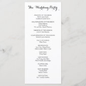 Hand Lettered Calligraphy Wedding Programme Programma (Achterkant)