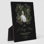 Hand Lettered Flourish Black Wedding Memorial Fotoplaat (Zijkant)