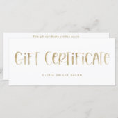Hand Lettered Font Gold | Cadeaubon (Voorkant / Achterkant)