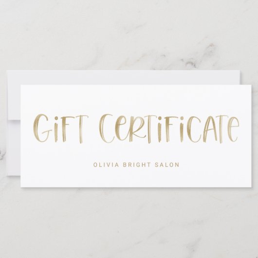 Hand Lettered Font Gold | Cadeaubon (Voorkant)