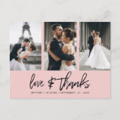 Hand-Lettered Fotocollage Blush Roze Briefkaart (Voorkant)