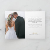 Hand Lettered Gold Script Heart Photos Wedding Bedankkaart (Binnen)