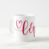 Hand-Lettered Heart Love Koffiemok (Voorkant links)