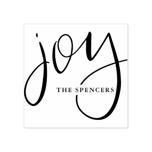 Hand Lettered Joy Custom Name Rubberstempel (Afrduk)
