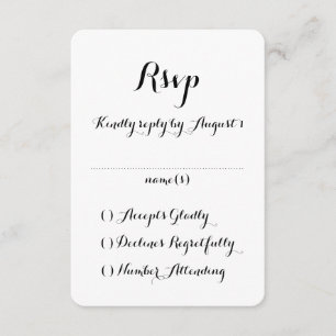 Hand Lettered Kalligrafie Bruiloft RSVP Kaart