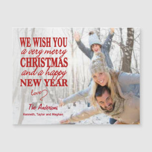 Hand Lettered kerst Full-Photo Magnet