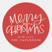 Hand Lettered kerst Ronde Sticker (Voorkant)