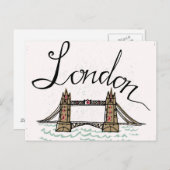 Hand Lettered London Bridge Briefkaart (Voorkant / Achterkant)