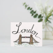 Hand Lettered London Bridge Briefkaart (Staand voorkant)