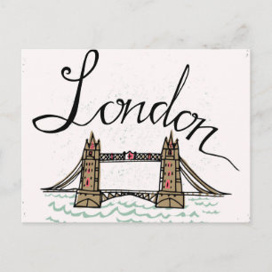 Hand Lettered London Bridge Briefkaart