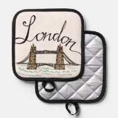 Hand Lettered London Bridge Pannenlap (Voorkant / Achterkant)