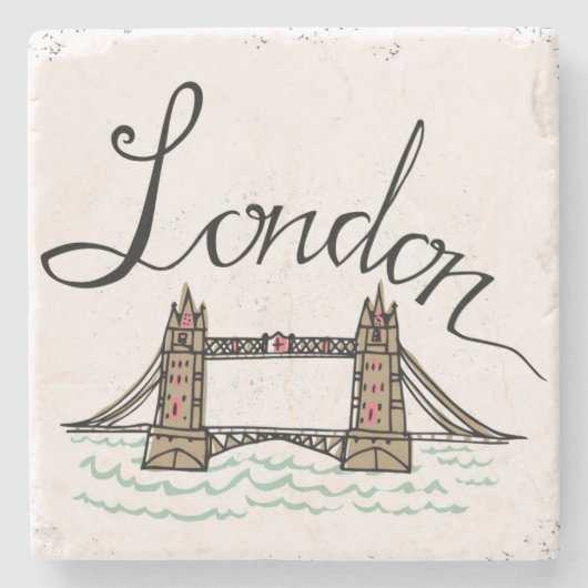 Hand Lettered London Bridge Stenen Onderzetter (Voorkant)