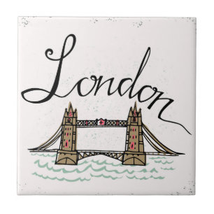 Hand Lettered London Bridge Tegeltje