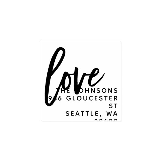 Hand Lettered Love Script | Gepersonaliseerde brui Rubberstempel (Afrduk)