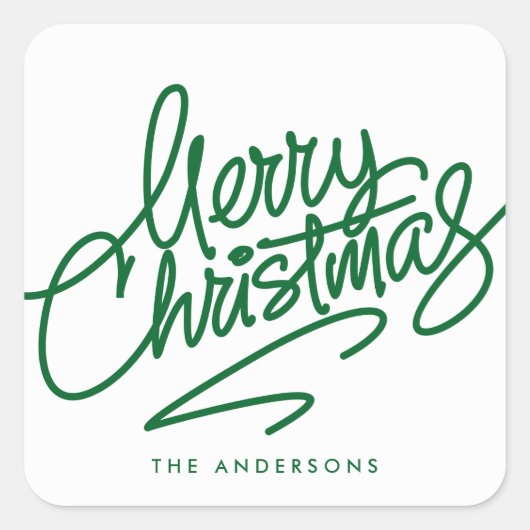HAND-LETTERED MERRY CHRISTMAS | HOLIDAY STICKER (Voorkant)