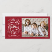 Hand Lettered Merry Li'l Kerstmis One Sided Feestdagenkaart (Voorkant)