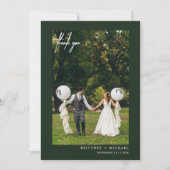 Hand-Lettered Modern de Groen van de Foto van de M Bedankkaart (Voorkant)