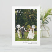 Hand-Lettered Modern Foto Bedankkaart (Staand voorkant)