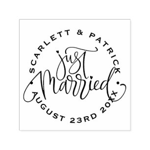 Hand Lettered Net huwelijkskondiging Zelfinktende Stempel