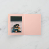 Hand Lettered Peach Blue Floral Foto Hartelijk dan Kaart (Binnen)