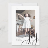 Hand Lettered Script Joy Kerstfeestdag Foto (Voorkant)